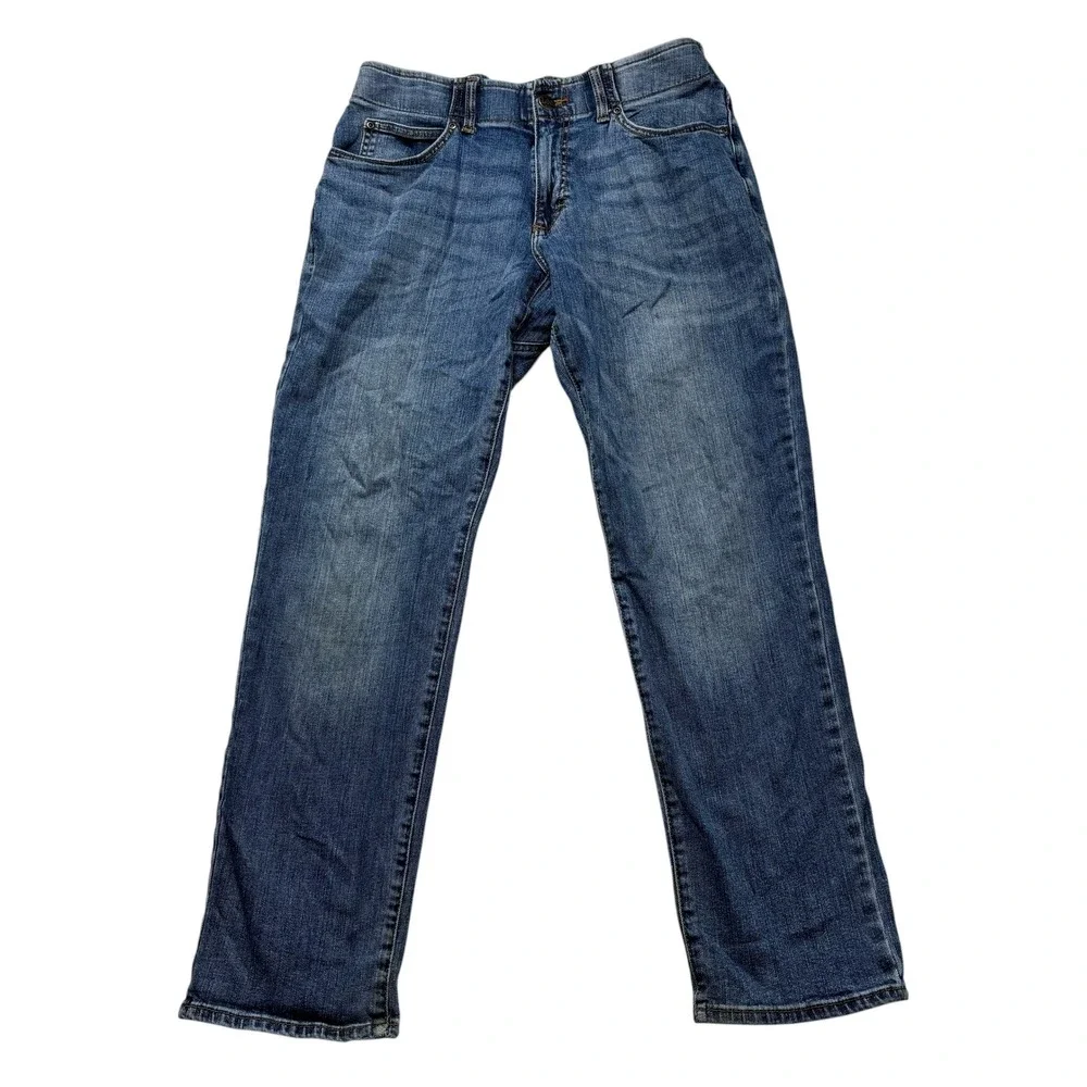 Lee Mens taper Leg Jeans Medium Wash Blue Denim 32x30 #1161
